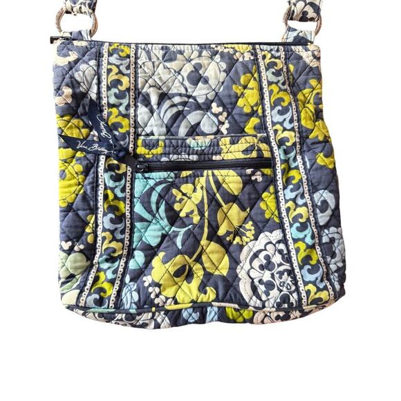 RARE Vera Bradley Disney Parks Hidden Mickey Quilted Crossbody Bag Floral Blue - Picture 11 of 13